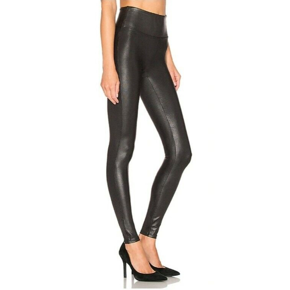 SPANX Pants - Spanx Ready to Wow Faux Leather Leggings Womens Black M